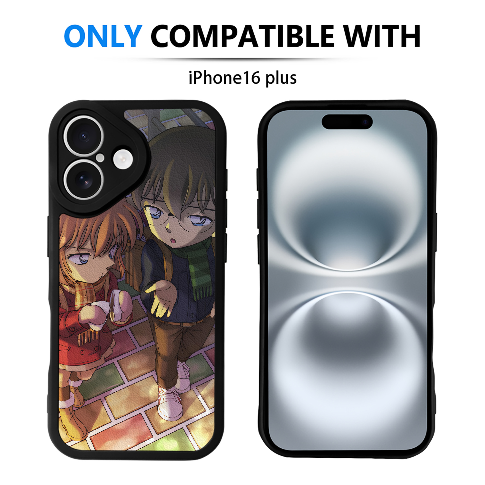 （画像用） 名探偵コナン Detective Conan 【iPhone 16シリーズ対応】シリコンスマホケース（レザー調） 材質：シリコン